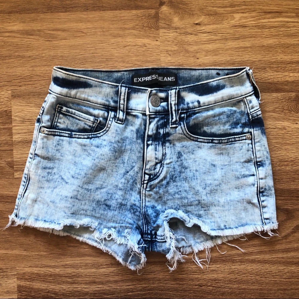 Express Frayed Jean Shorts